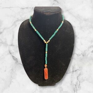 NWT Anthropologie Stone and Gem Necklace 14”
